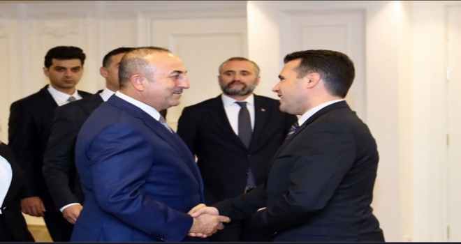 Bakan Çavuşoğlu Makedonya Başbakanı Zaev İle Görüştü