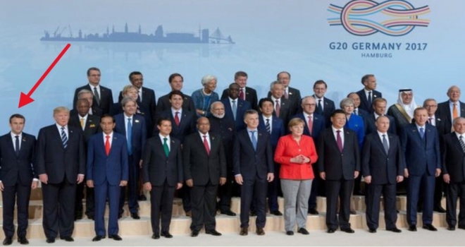 Macron G20 Fotoğrafında Yer Değiştirdi