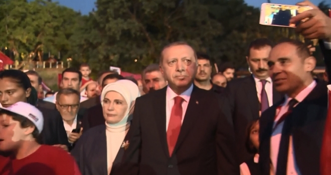 Cumhurbaşkanı Erdoğan 15 Temmuz Şehitler Köprüsünde