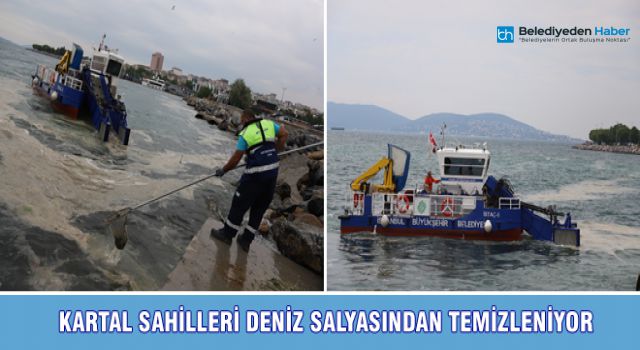 KARTAL SAHİLLERİ DENİZ SALYASINDAN TEMİZLENİYOR 30.5.2021 12:33:36