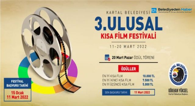 Kartal Belediyesi 3. Ulusal Kısa Film Festivali yarışmasının başvuruları başladı