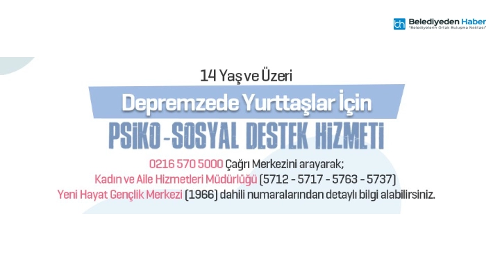 Ataşehi̇r Beledi̇yesi̇’nden Depremzedelere Psi̇ko - Sosyal Destek