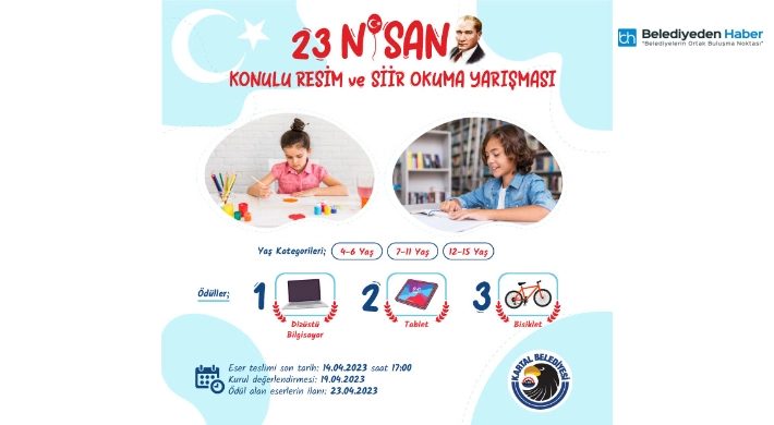 Kartal Belediyesi’nin 23 Nisan’a Özel Ödüllü Resim Ve Şiir Okuma Yarışması Başladı