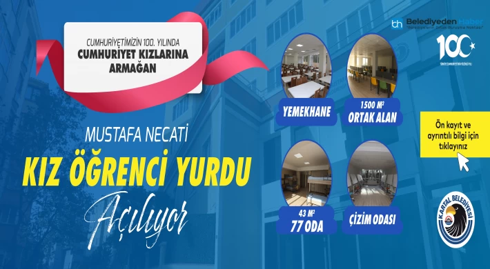 Kartal Belediyesi Mustafa Necati Yükseköğrenim Kız Öğrenci Yurdu’nun Ön Kayıtları Başladı