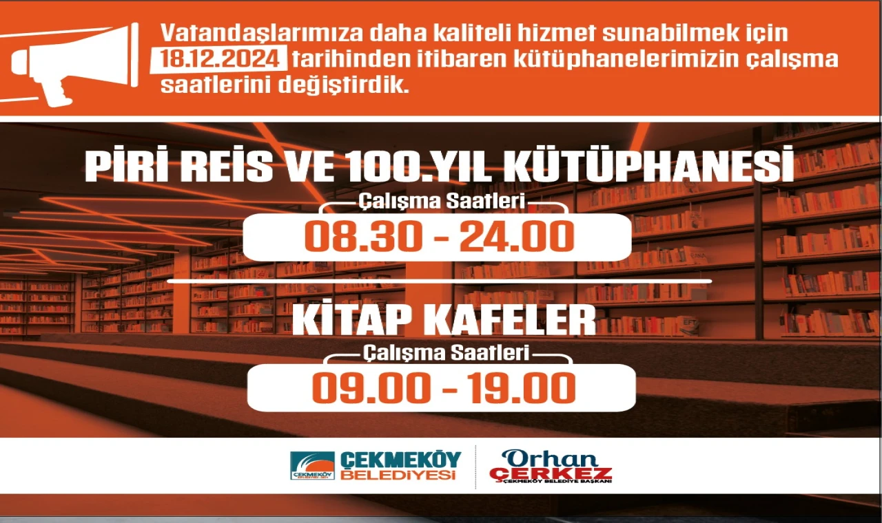 Kütüphane ve kitap kafelere saat ayarı