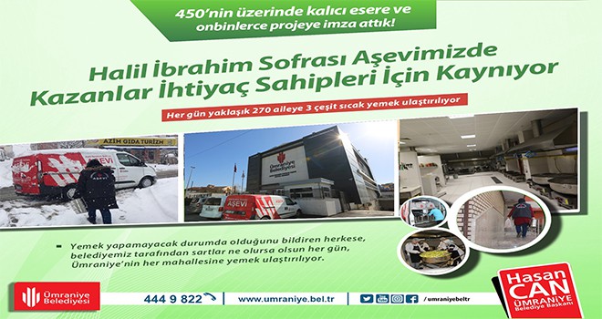 Ümraniye Belediyesi Halil İbrahim Sofrası Aşevi'ndeki Kazanlar İhtiyaç Sahipleri İçin Kaynamaya Devam Ediyor