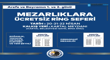 Kartal Belediyesi’nden Mezarlıklara Ücretsiz Ulaşım Hizmeti